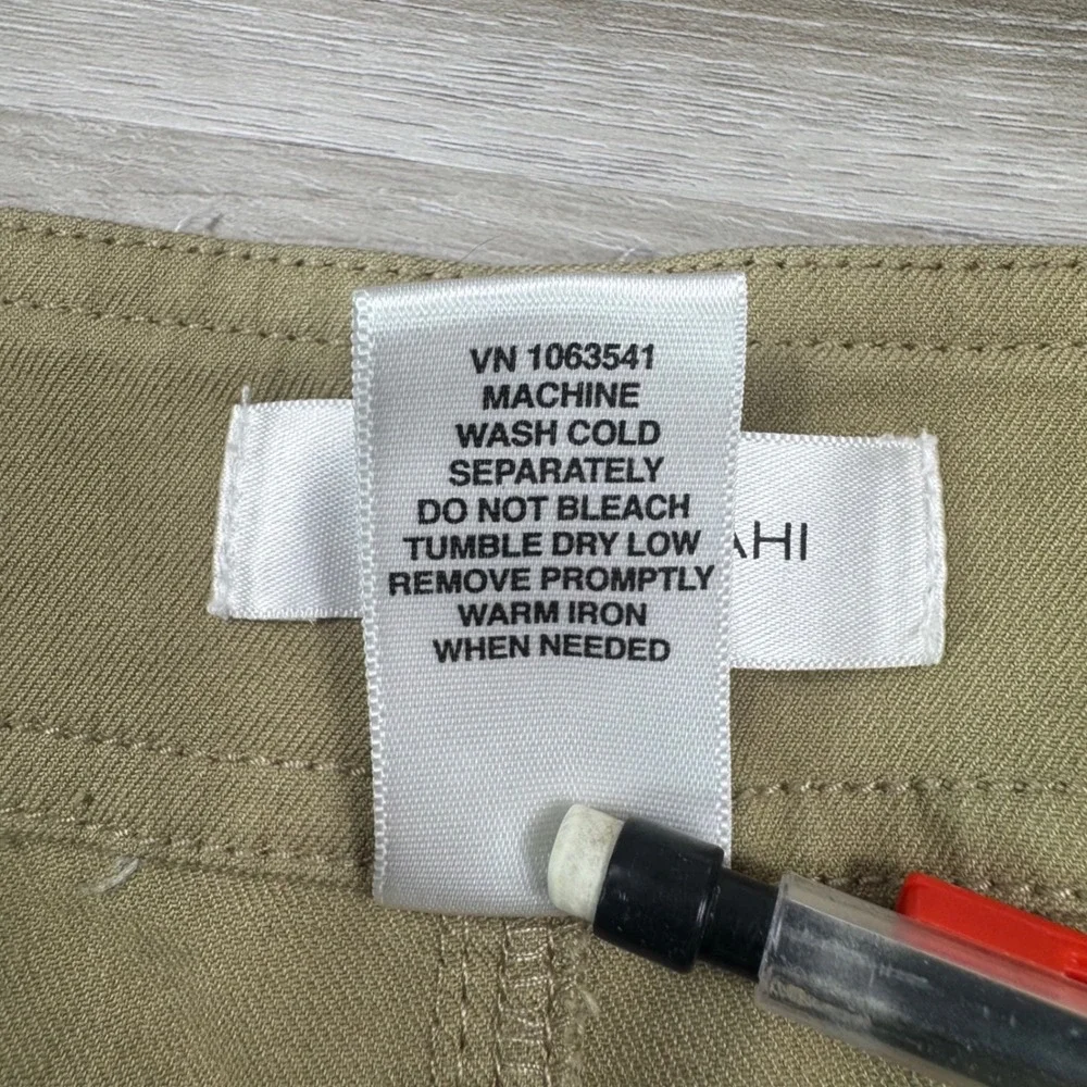 Isaac Mizrahi‎ for Target Khaki Cotton Pencil Skirt Tan Utility Knee Length 10